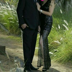 Black Sequin dress, super classy